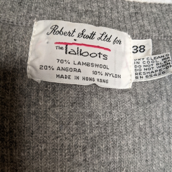 Vintage Lambswool & Angora Cardigan Grey, Robert Scott for The Talbots - Picture 7 of 9